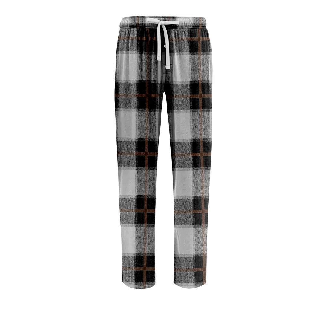 Pantalon de Pyjama à Rayures Vêtements de Nuit Décontracté Cordon de Serrage Taille Élastique Pantalon Confortable Droit Yoga Ample