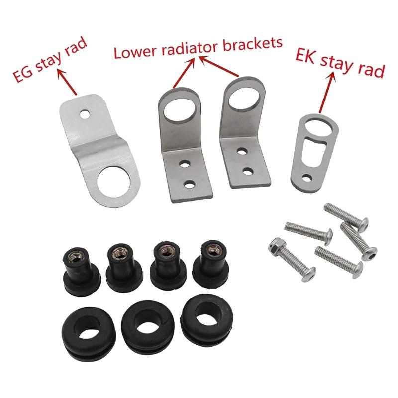 Bolt-on Radiator Bracket Kit Auto Replacement Accessories for K-Swap K-Series 1992-2000 c Motor K Easy Installation