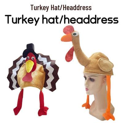 Thanksgiving Cartoon Turkey Plush Hat Decoration