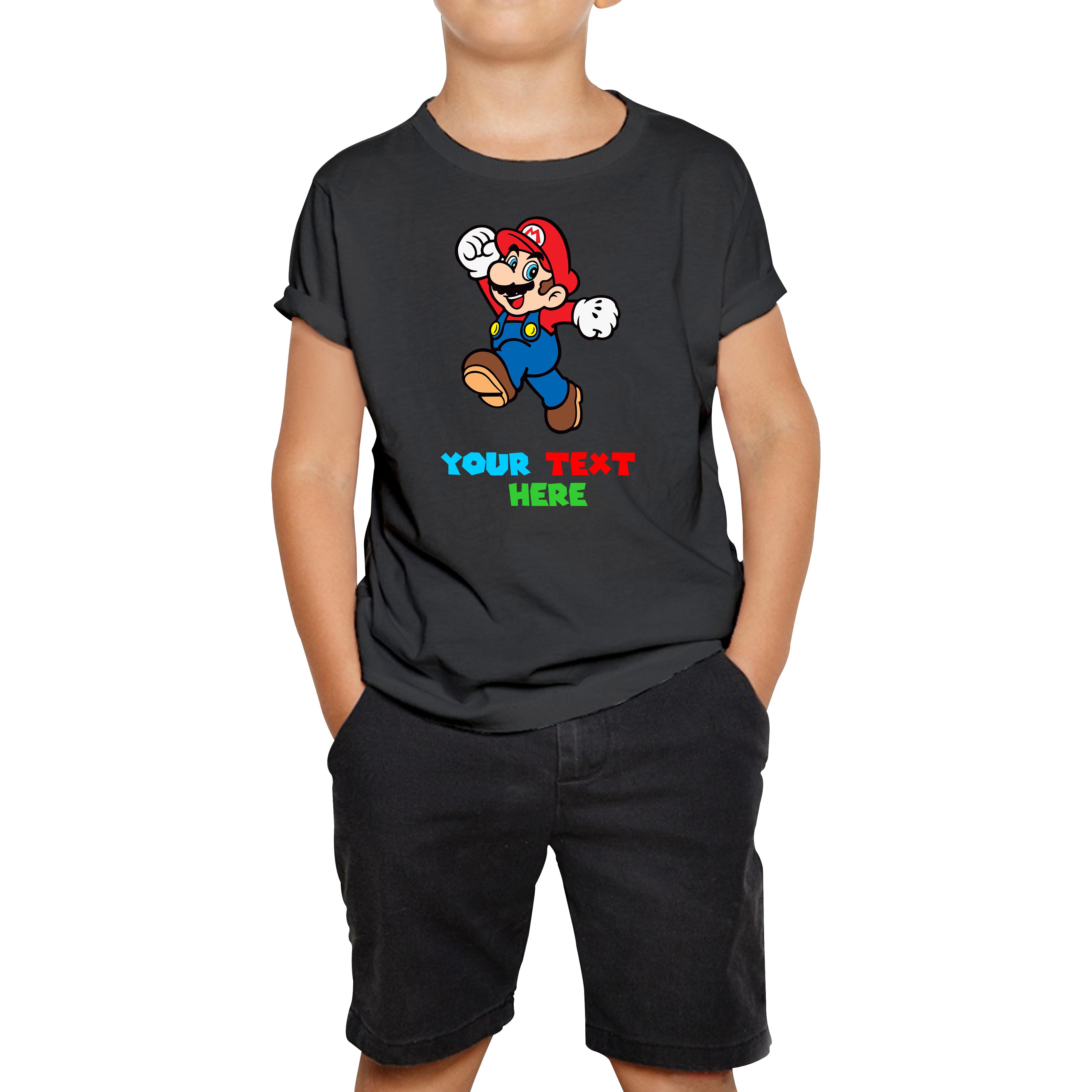 Personalised Super Mario Funny Kids T Shirt 100