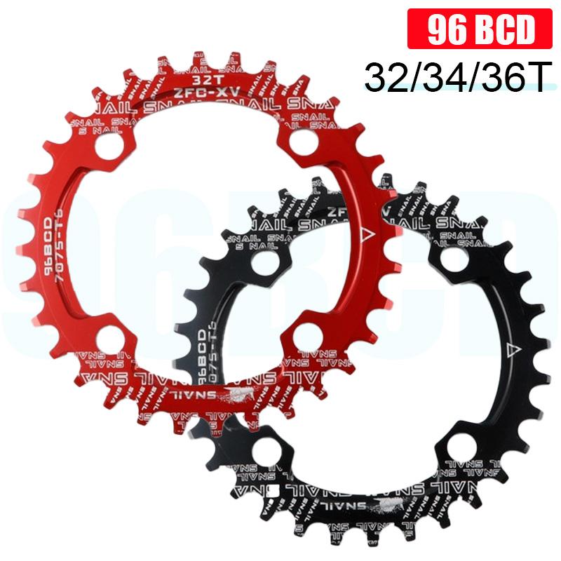 SNAIL 96bcd chainring mtb Mtb single chainring 32T/34T/36T Bicycle chain ring crown 32 teeth mtb Round Narrow Wide bike parts