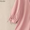 ZANZEA Women CasuaL V-Neck Solid Color 3/4 Sleeve Loose Blouse