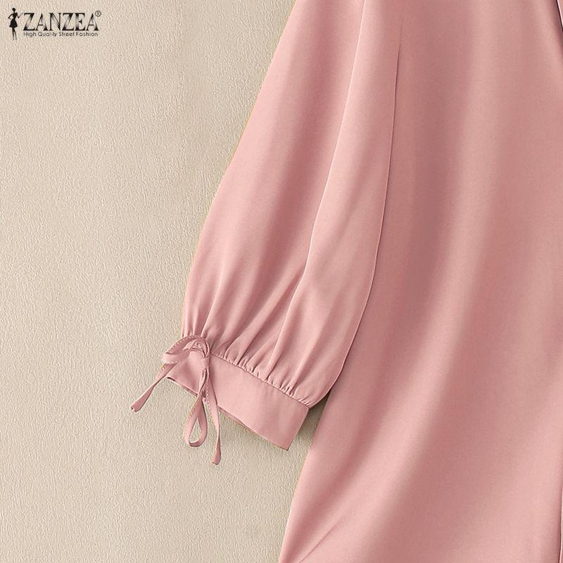 ZANZEA Women CasuaL V-Neck Solid Color 3/4 Sleeve Loose Blouse