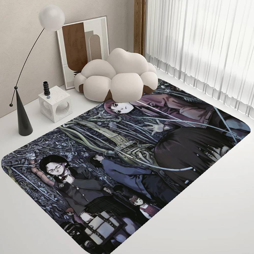 Lain Anime-Filmzimmermatten, waschbar, rutschfest, für Wohnzimmer, Sofa, Stühle, Küche, Alfombra