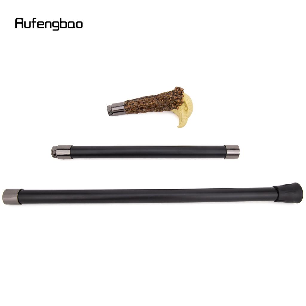 Yellow Resin Eagle Head Tree Root Walking Cane Fashion Decorative Steel Stick Gentleman Elegant Cosplay Cane Knob Crosier 94cm