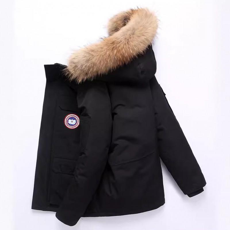 Winter Mens Hooded Down Jacket Short Thick Camo Workwear Coat