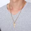 Men Party Gift Metal Steel Color Minimalism Black Cross Necklaces Clavicle Chains Necklaces Cross Pendant