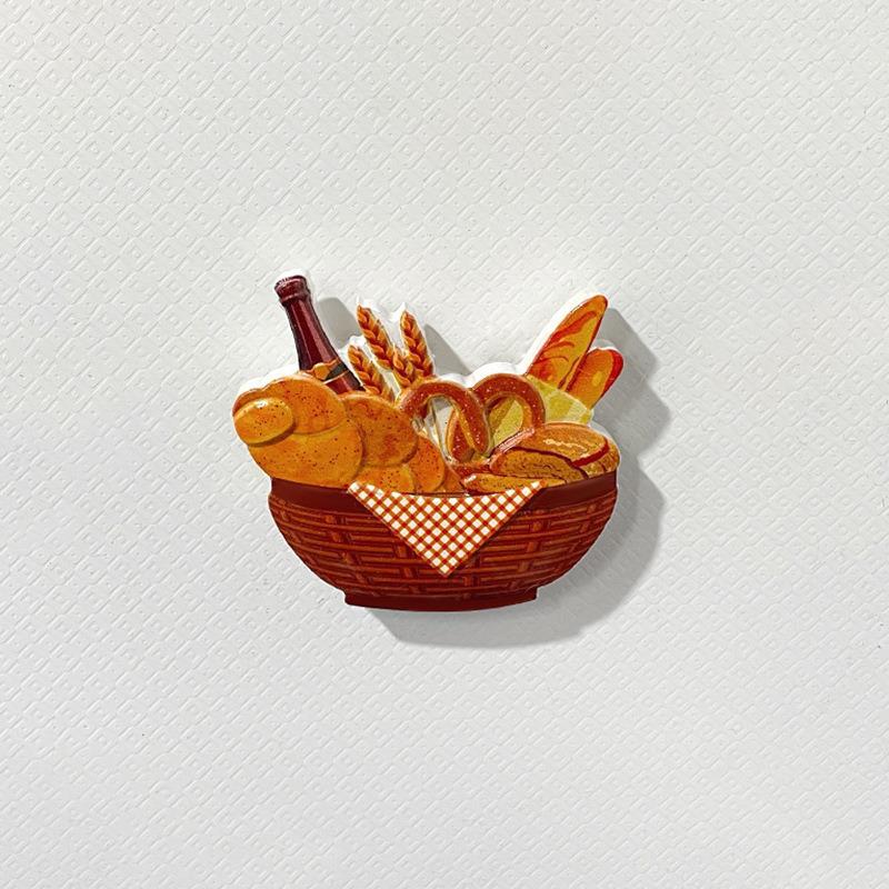 3D Resin Food-Themed Magnet Set for Home Decoration