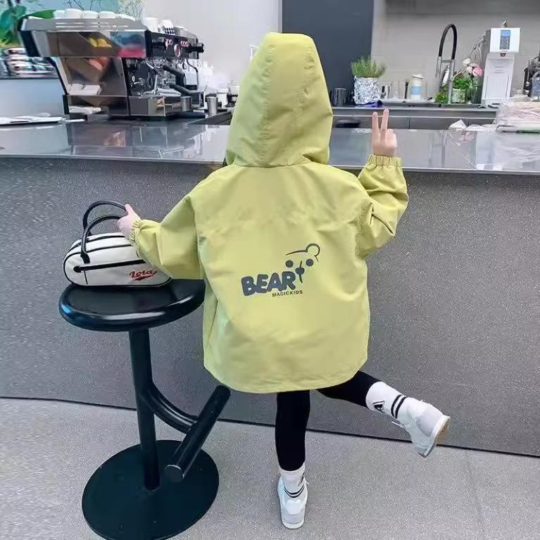 Girls Jacket Jacket Girls Spring Hooded Top Children's Spring Thin Clothes