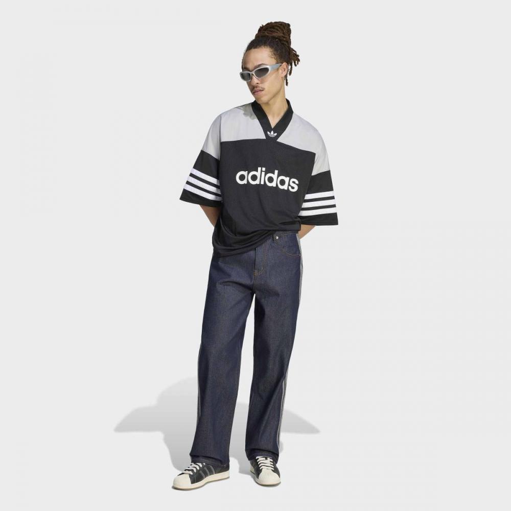 Adidas Firebird Adicolor Denim Jeans Mid Rise Straight Leg