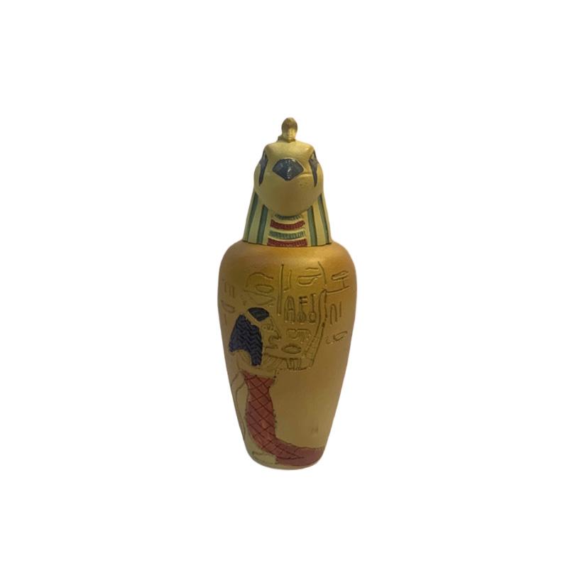 Ancient Egyptian Pharaoh series sculpture Resin pottery jar Colorful Qebehsenuef Family living room table bookshelf decoration