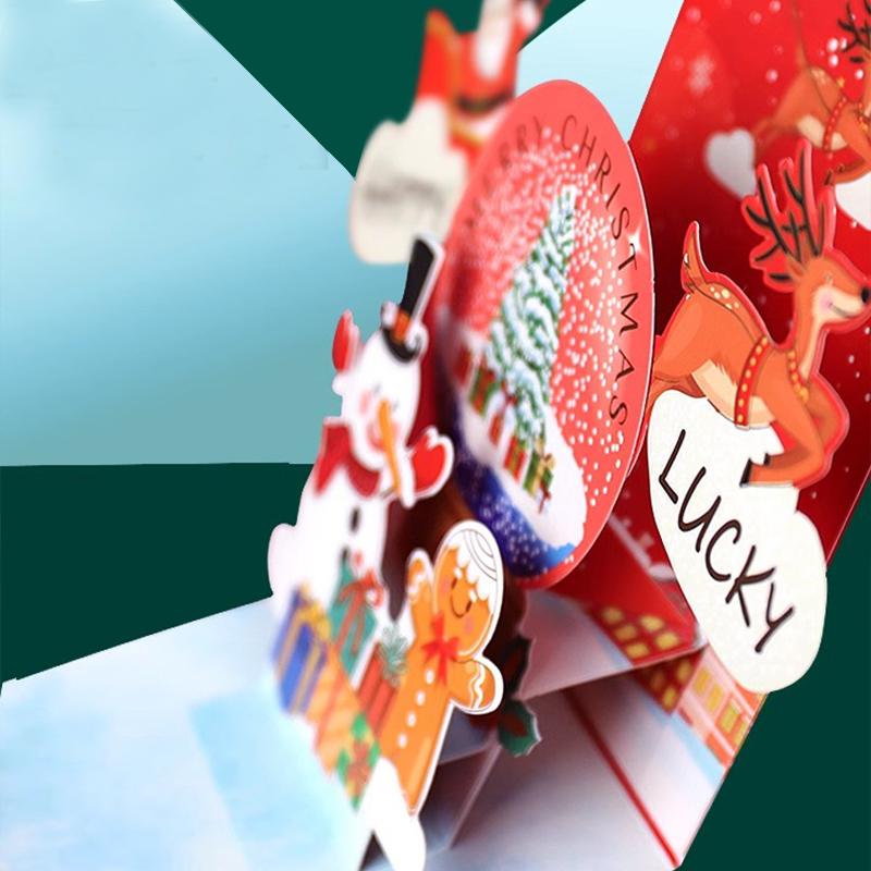 3D Christmas Tree Greeting Cards Desktop Decor Xmas Party Pop Up Card Postcard for Kids 2025 New Year Home Decoration Supplies