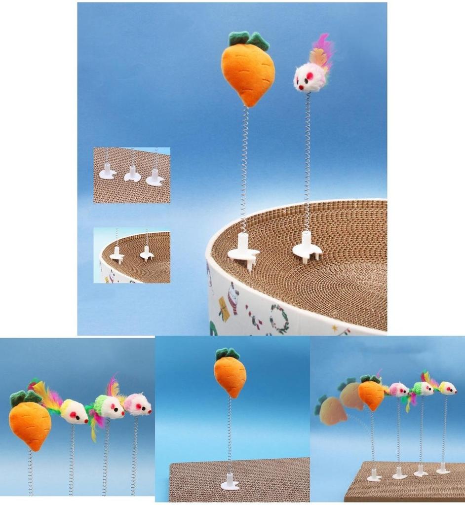 Fun Corrugated Paper Cat Scratching Board Toy Self-entertainment For Cats Durable Plastic Material Random Colors Design Or Carrot)