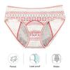 Women Panties Geometric Print High Waist Seamless Elastic Period High Absorbency Prevents Leakage Briefs Menstrual Underpants Daily Wear Sleep