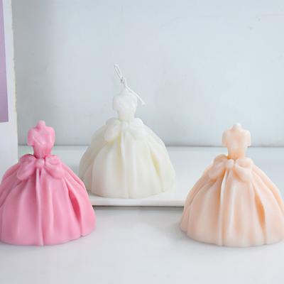 3D Long Skirt Wedding Candle Silicone Mold Diy Aromatherapy Gypsum Dress Decoration Chocolate Cake Mold Wedding Gift Crafts