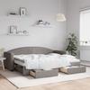VidaXL Daybed with Trundle and Drawers Taupe 80x200 Cm Fabric 3197222