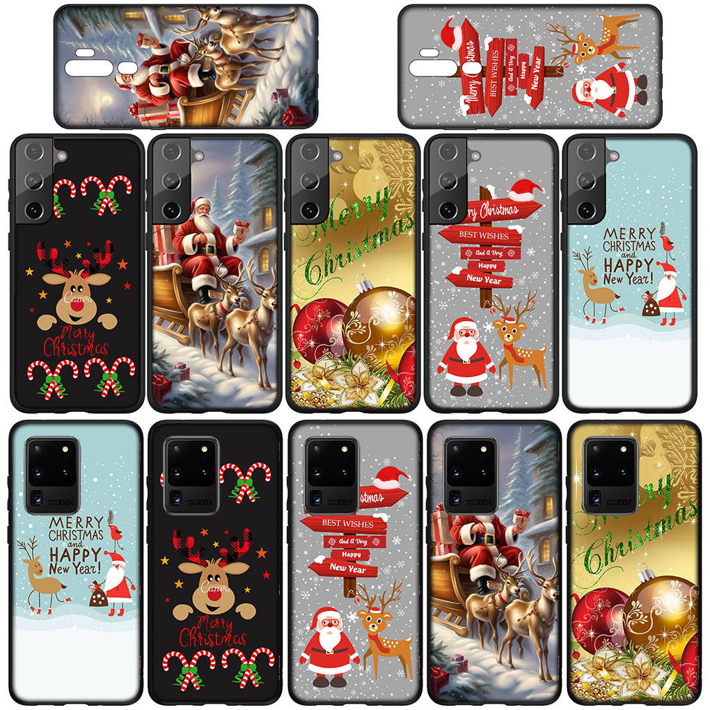 Phone Case for Samsung Galaxy S25 S24 S23 iPhone 16 15 Xiaomi Redmi Note 14 13 12 16E X 11 Pro Max OPPO Moto A3 Huawei Gift Snow Merry Christmas Cover