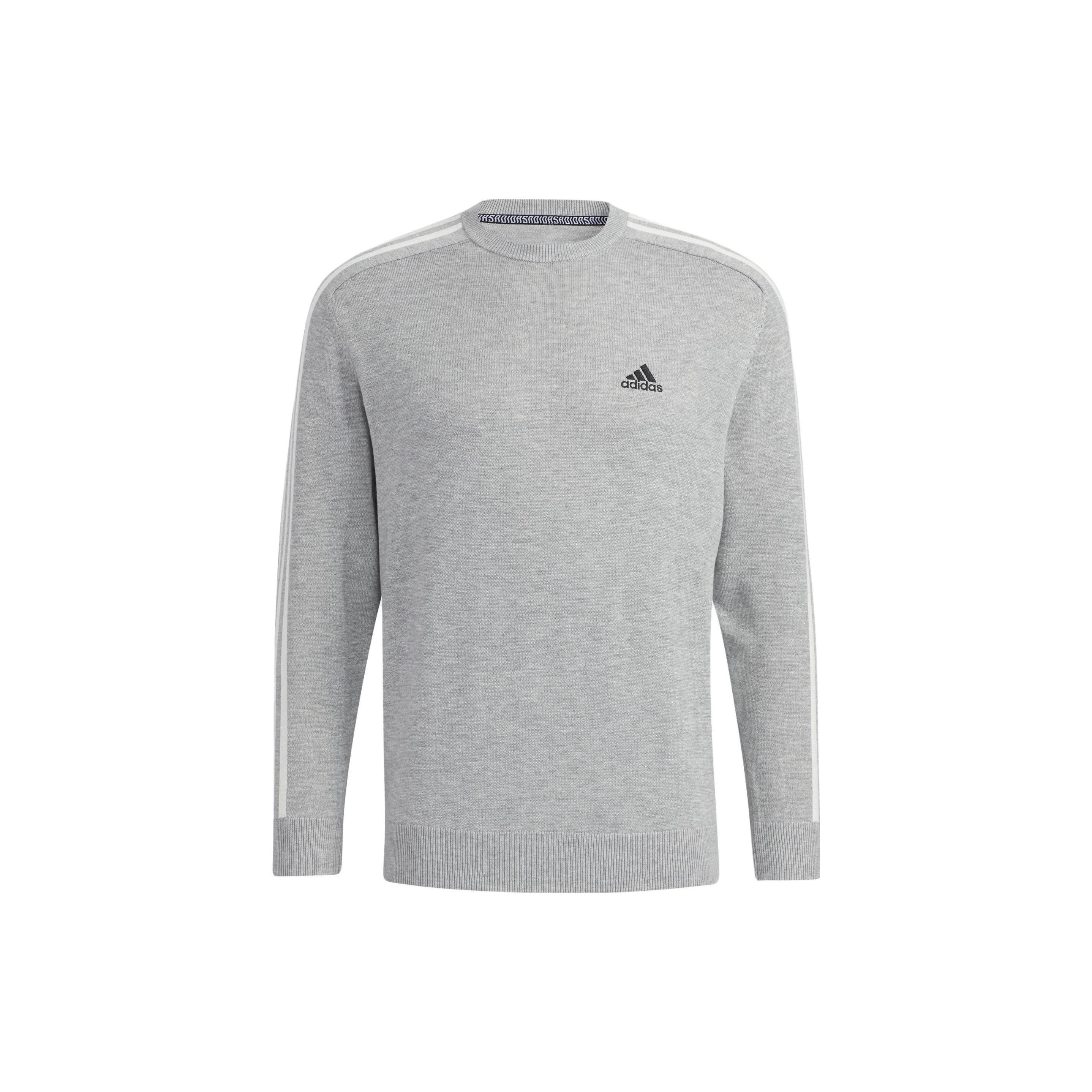 adidas 3-Stripes Long Sleeve Crew Neck Sweater Grey Men s GV1202 XXXL