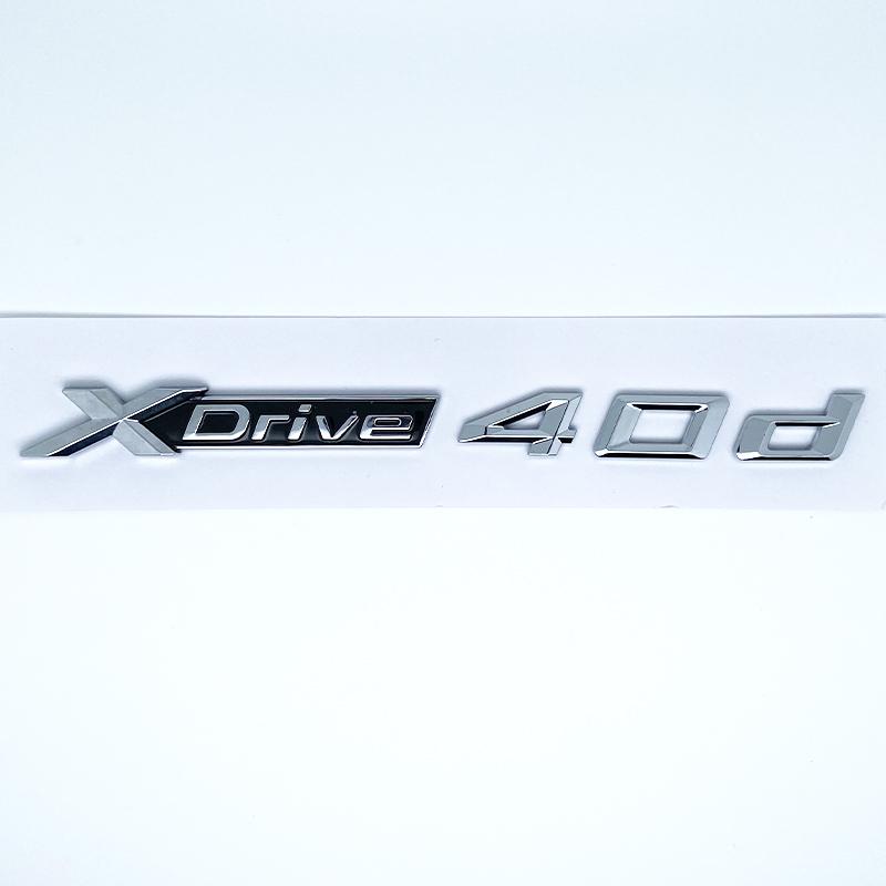 Adesivo Emblema Auto 3D ABS Nero Lucido Argento XDrive 40i 40d 45i 45d 48i 48d Per BMW X1 X2 X3 X4 X5 X6 X7 GT