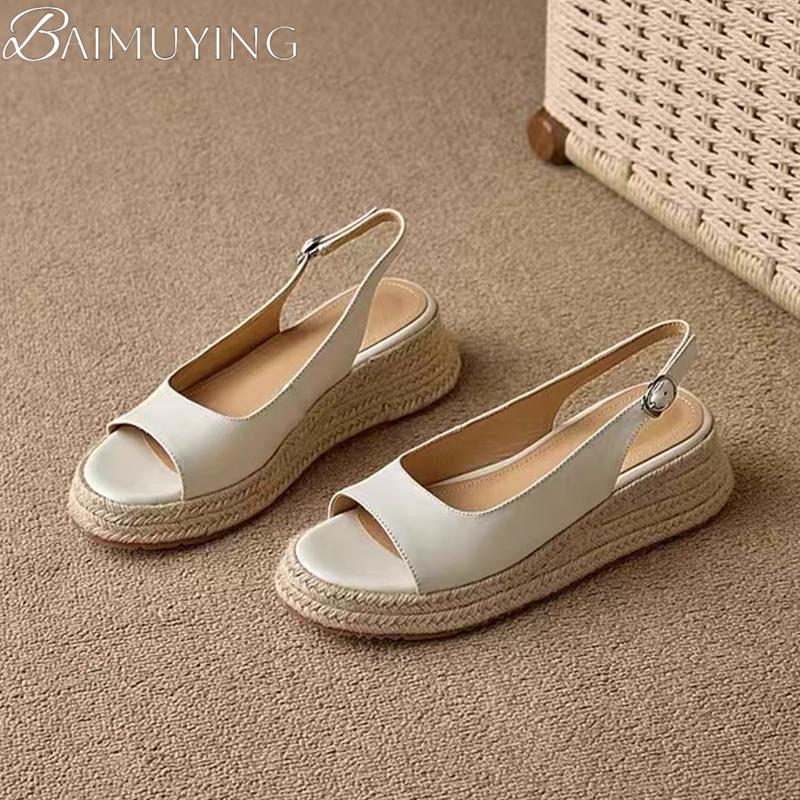 Weave Women Platfrom Sandals Open Toe Slippers Summer New Shoes 2025 Elegant Woman Party Shoes Zapatillas Mujer