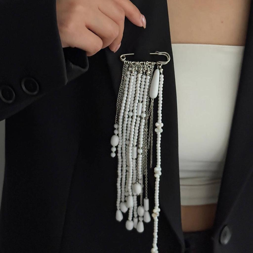 Salircon Classic Fashion Metal Chain Pendant Tassel Brooch Women Creative Handmade Personality Charm Trousers Pins Rock Jewelry