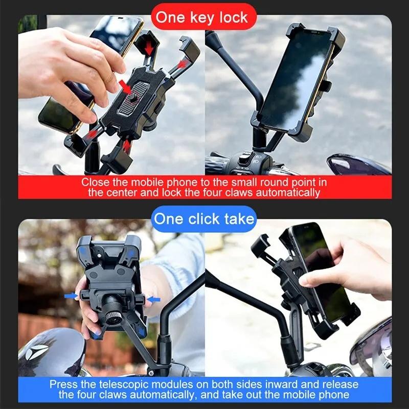 360 degrees Rotatable Electric Bicycle Phone Holder for All Phone Riding MTB Bike Moto Motorcycle Stand Bracket Non-slip Cycling