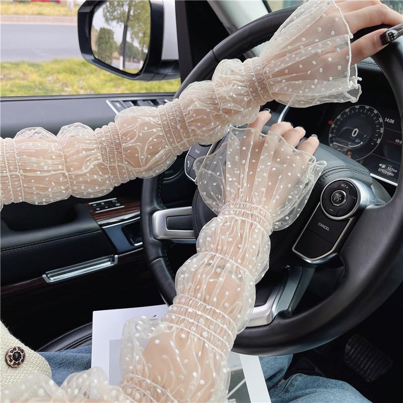 Elastic Lace Sun Protection Sleeves Summer Women Fingerless Gloves Sexy Sweet Sun Protection Arm Sleeve Sunscreen Accessories