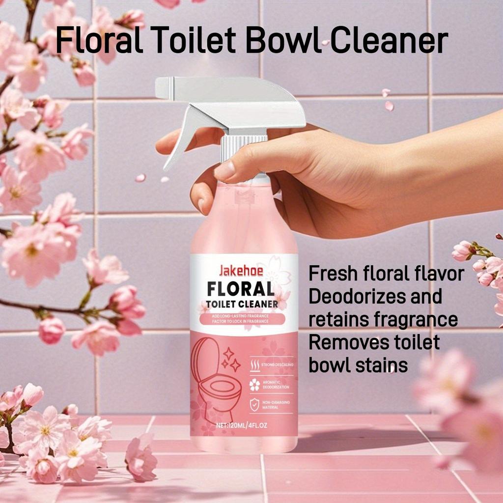 Floral Toilet Cleaner, Cherry Blossom Fragrance Stain Removal Deodorant, Fresh Air, Toilet Freshener, Simple and Easy To Use, Quick Effect