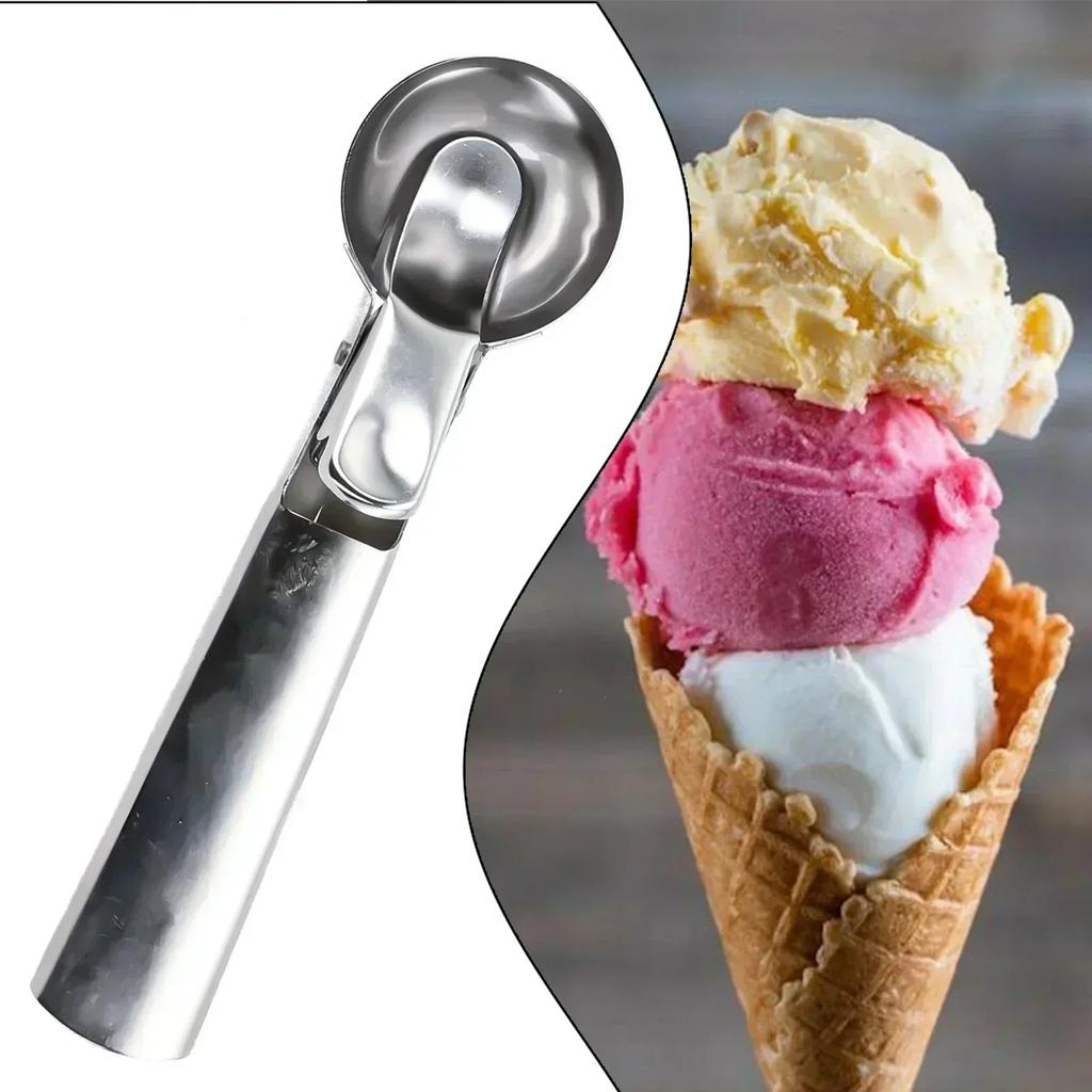 Stainless Steel Ice Cream Scoops Ice Cream Stacks Digger Metal Icecream Cookie Scoops Melon Fruit Baller Ice Ball Maker Tool