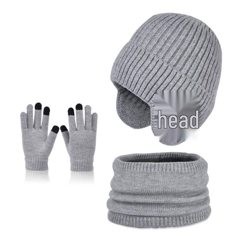 2153 Kids' Winter Hat & Fleece Scarf Set - Knitted Woolen, Warm Ear Protection, Pullover Design