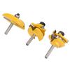 3Pcs Set 1 4in Shank Woodworking Frame Door Rail & Stile   Cove Raised Panel Router Bit