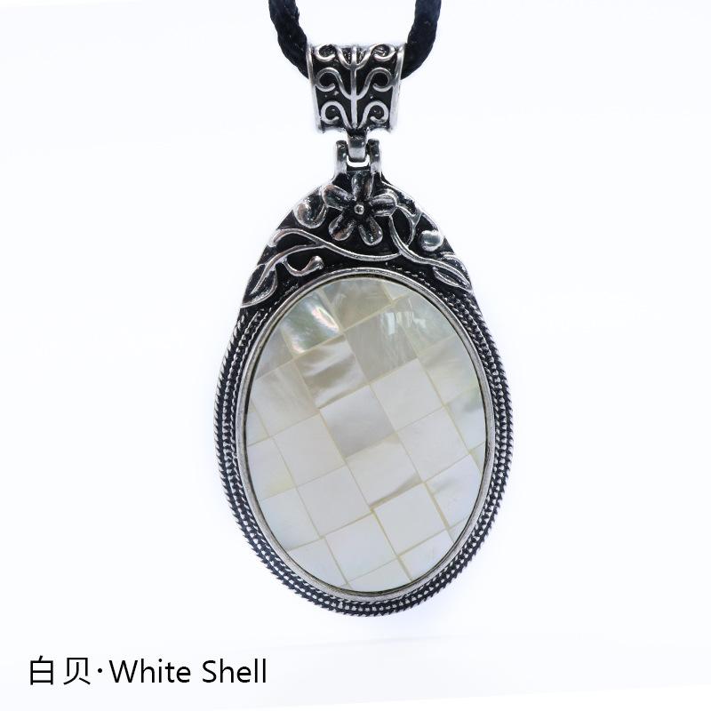 ET of gemtone crystal agate semi-precious stone alloy inlaid gemstone pendant, jewelry
