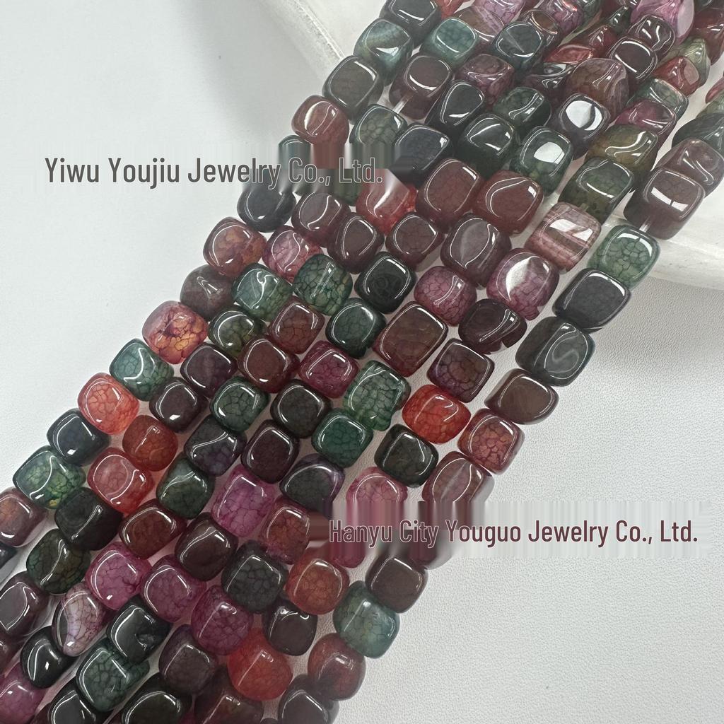 Square Weathered Sugar Cube Stone Beads - DIY Bracelet & Jewelry Accessories