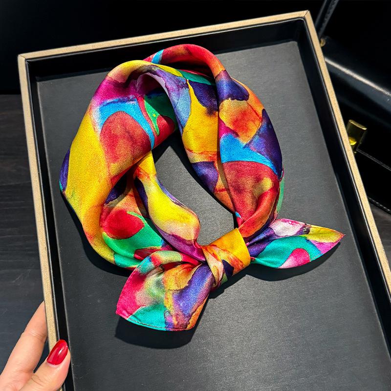 

100% Натуральный Шелк Квадратный Шарф Женский Шейный Платок Тутовый Шарф Женский Летний Шейный Платок Шаль Обертывание Хиджаб пляжный Real Silk 53x53cm