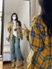 2024 Retro Plaid Loose Shirt: Fashionable Spring/Autumn Style for Women