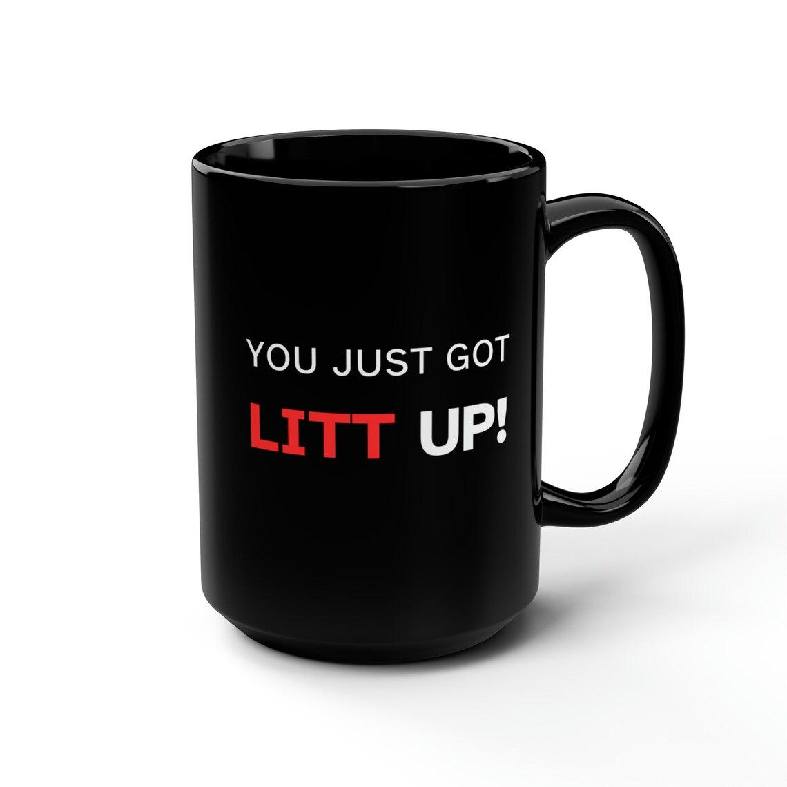

You Just Got Litt Up Hardcover Lawyer Large Capacity Ceramic Coffee Mug Black Water Mug 15Oz 401-500ml