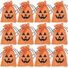 Ewanda Store 50 Pcs Halloween Burlap Bags,3.9"x5.5" Burlap Candy Bags Goodie Treat Bags with Drawstrings for Kids Halloween Party Supplies