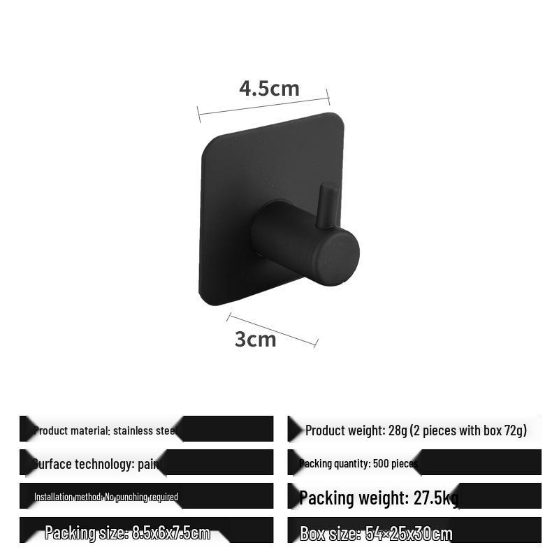 Edelstahl Stanzfreies Badezimmer Handtuch- & Papierregal Set mit Haken & Ringen