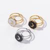 1/3pcs Ring For Women Stainless Steel Circular Moon Gold Color Rings Female Vintage Jewelry Finger Accessories Oil Drip Anillos