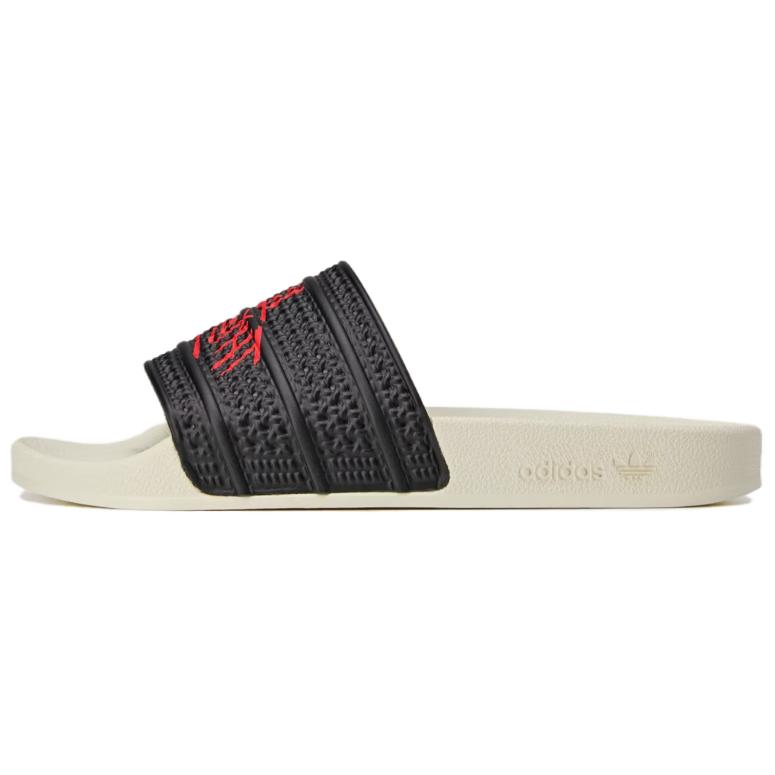 

Adidas 100 Thieves x Adilette Шлепанцы Черный Красный Унисекс Кроссовки Основной Черный JR9152 44½