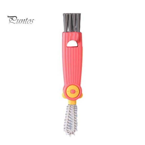 

Щетка для крышки чашки 3 в 1 Компактный дизайн Прочная щетина Многофункциональная щетка для очистки зазоров для эффективной очистки красный