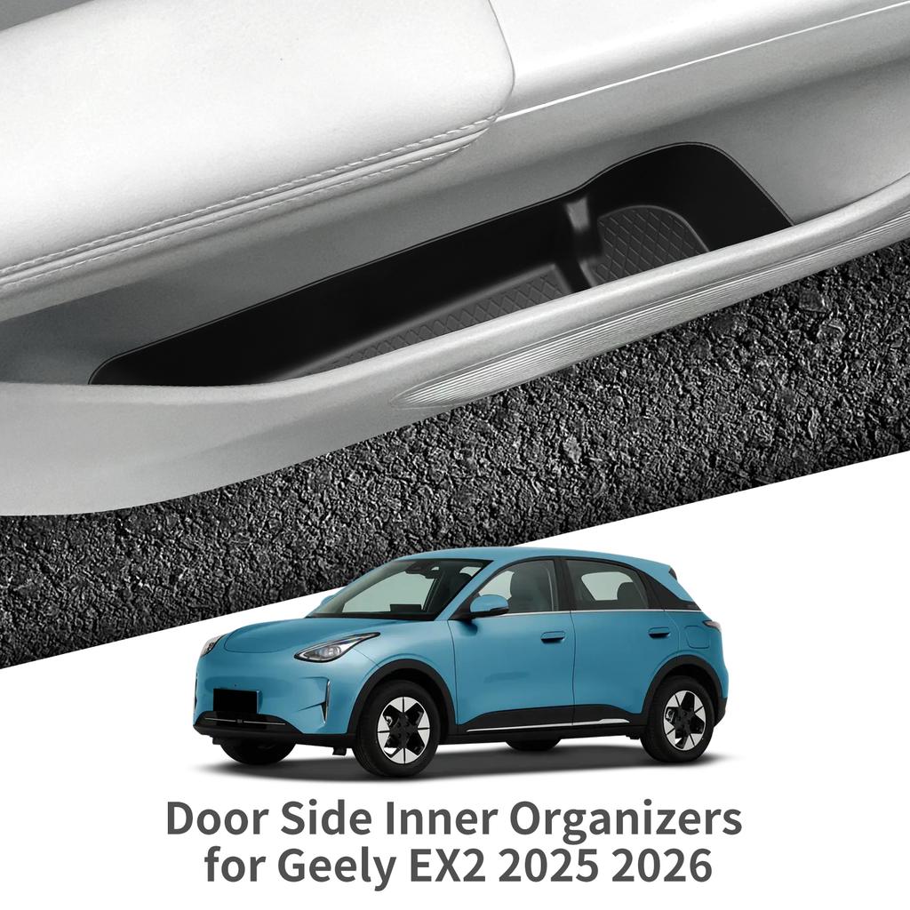 for Geely EX2 2025 2026 Door Side Storage Box TPE Front Rear Door Handle Organizer Tidying Car Interior Accessories 4PCS