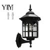European Style Solar Lamp Vintage Wall Light, Motion Sensor Outdoor Sconce with Glass Human Body Sensing Light Shade, Waterproof Garden Lantern