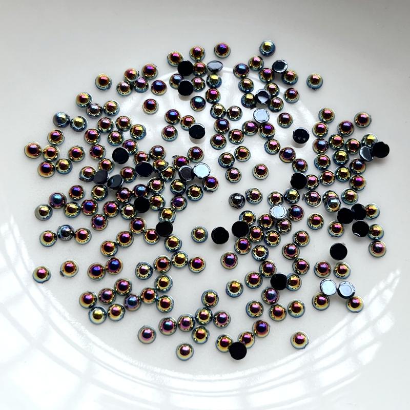 

200 шт. красивые 3 мм смешанные полукруглые стразы для ногтей «сделай сам», декоративные аксессуары для изготовления ювелирных изделий чёрный