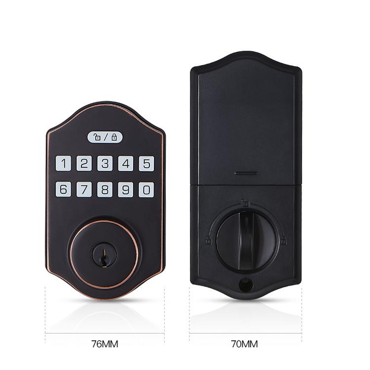 Eu Style Euro Keyless Entry Alloy Traditional Electronic Deadbolt Door Lock Tuya WiFi Smart Digital Keypad Mechanical Keypad (Black,Alloy) чёрный