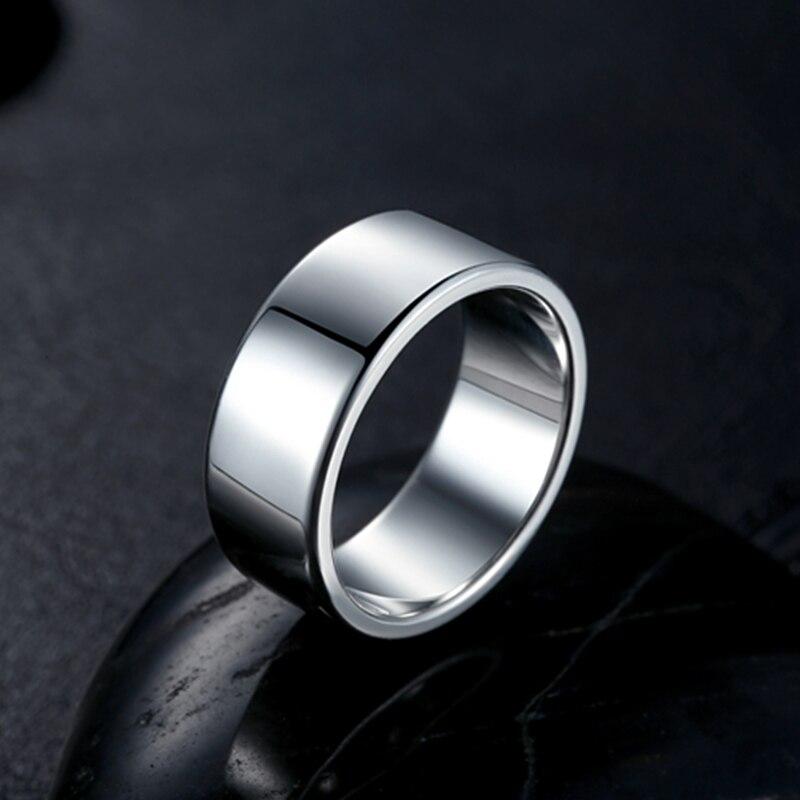 New Arrival Stylish Women Fashionable 8Mm Wide Stainless Steel Rings Nuptial Bridal Rings Men Jewelry High Polished Color ColorTrendy Jewelry