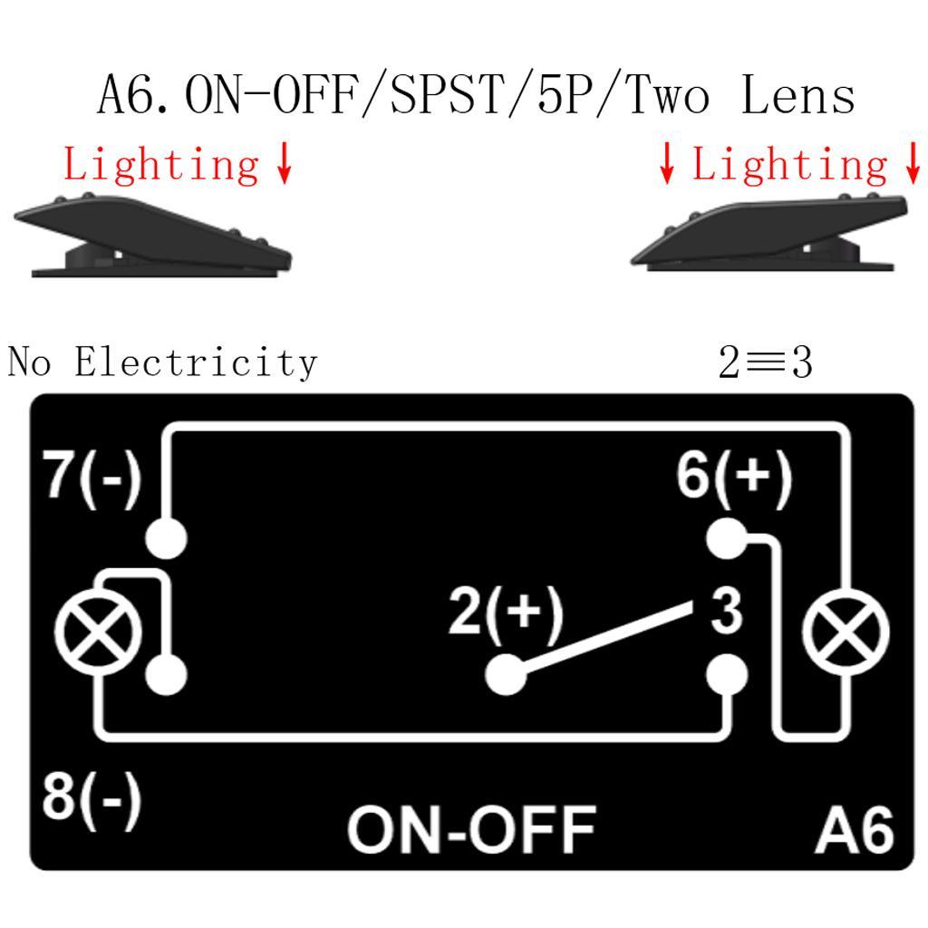 5pins Waterproof 12V 24V Light Bar Rocker Toggle Switch Autoboot