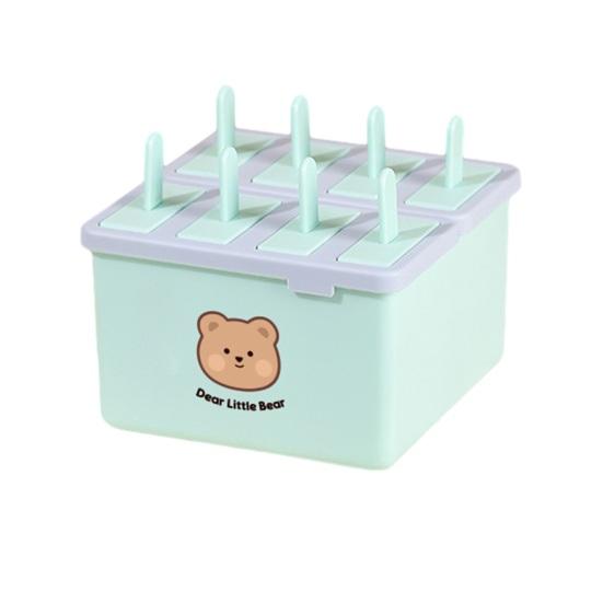 Stampo per Gelato con Coperchio Ermetico, Facile da Sformare, Maker per Popsicle per Alimenti, Design Impilabile con Stampa di Orso, Vassoio per Gelato per Yogurt, Frutta, Latte, Popsicle