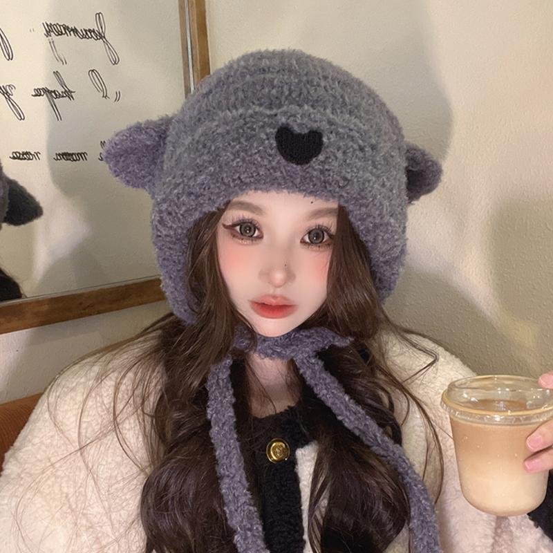 Mädchen Bärenmütze Y2K Fellohren Mütze Felliger Bär Geschenke Warme Wintermütze Erwachsene Kinder Fellohren Winter Foto-Requisiten