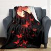 1pc Moonlit Butterflies Blanket, Lightweight Flannel Throw Blanket for Sofa, Bed, Travel, Camping, Living Room, Office, Couch, Chair, and Bed